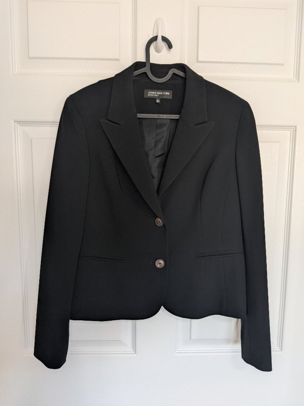 JONES NEW YORK Black Lined 2 Button Suit Blazer Jacket 8